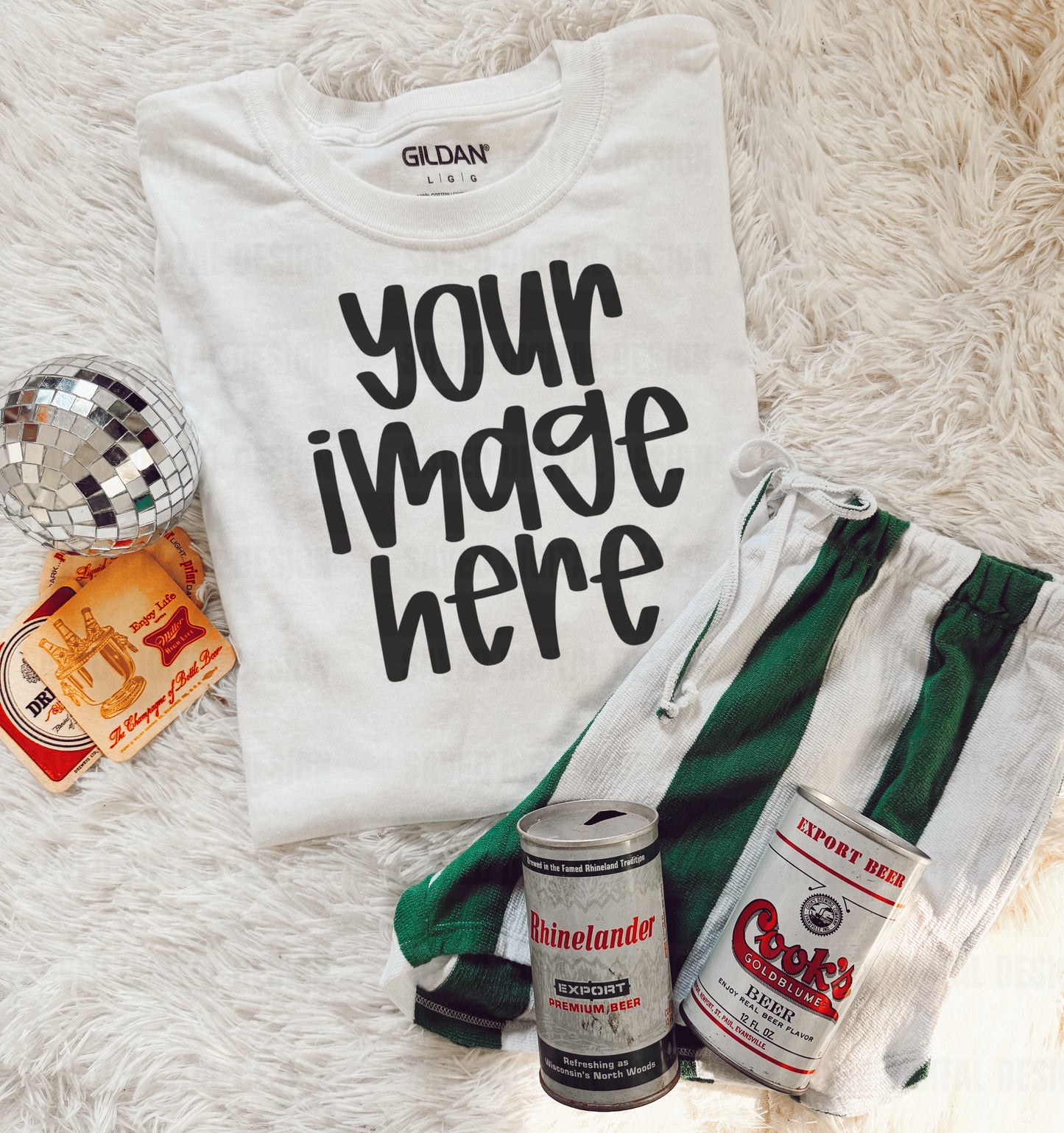 GILDAN WHITE FLAT LAY MOCK