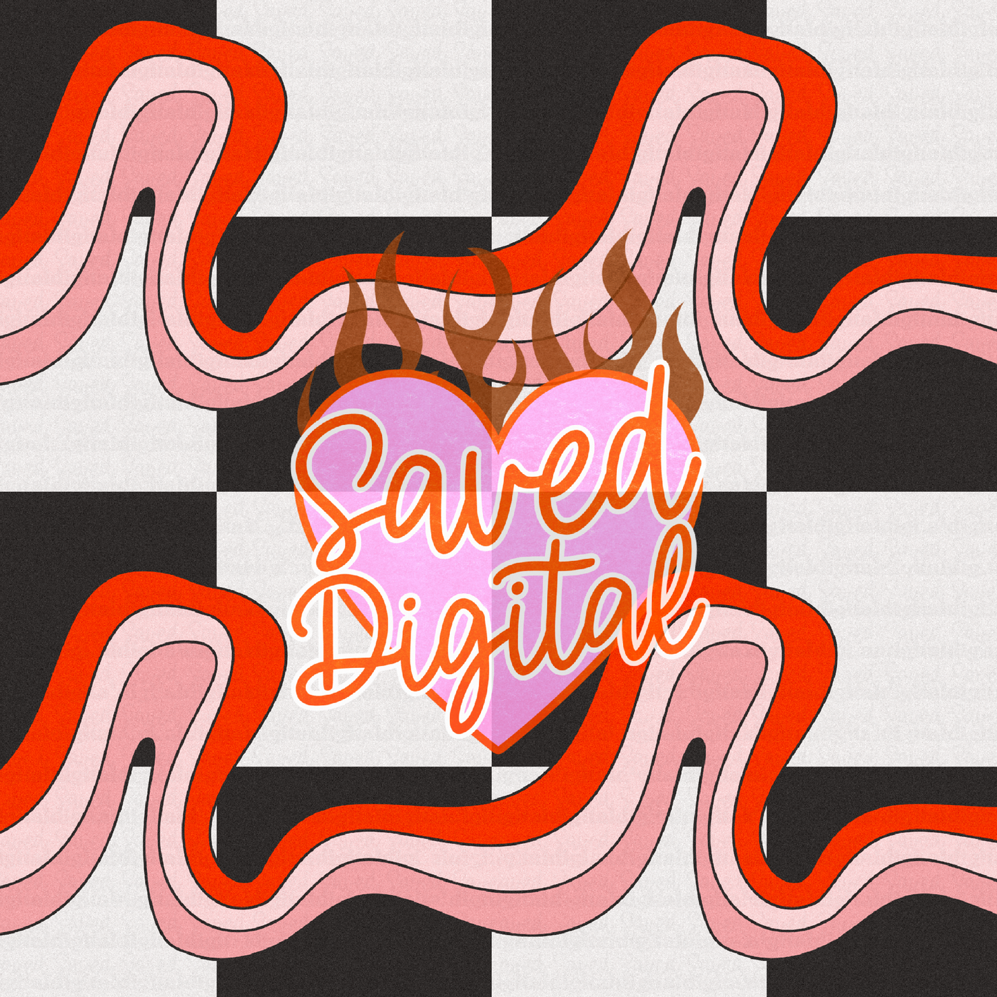 RED PINK WAVES SEAMLESS [COMMERCIAL USE INCLUDED]
