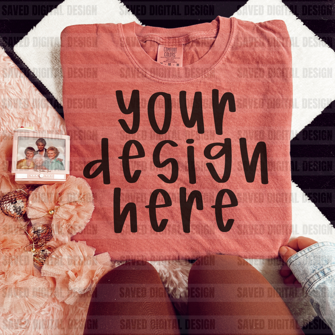 COMFORT COLORS CRIMSON TEE MOCK