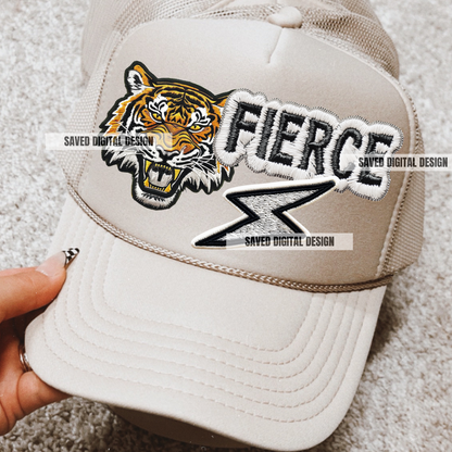 FIERCE TIGER FAUX HAT PATCH CLUSTER PNG