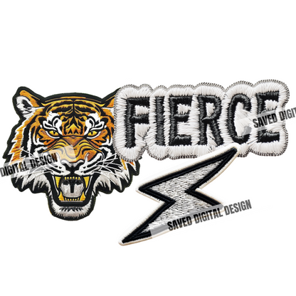 FIERCE TIGER FAUX HAT PATCH CLUSTER PNG