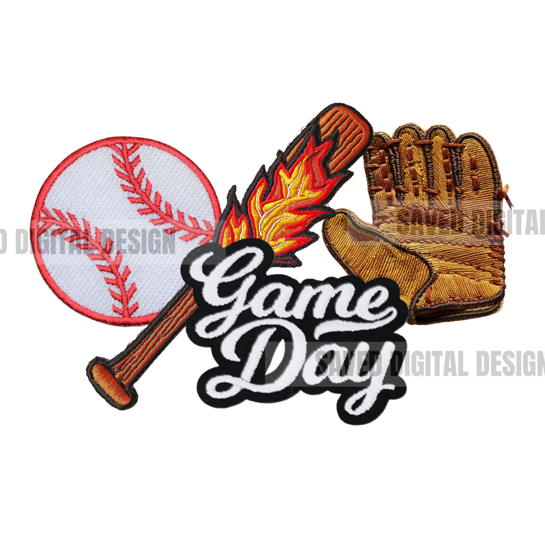 BASEBALL FAUX HAT PATCH CLUSTER PNG