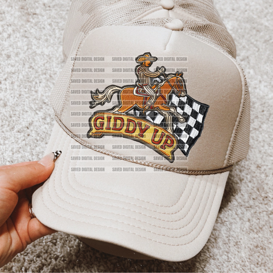 GIDDY UP FAUX HAT PATCH CLUSTER PNG