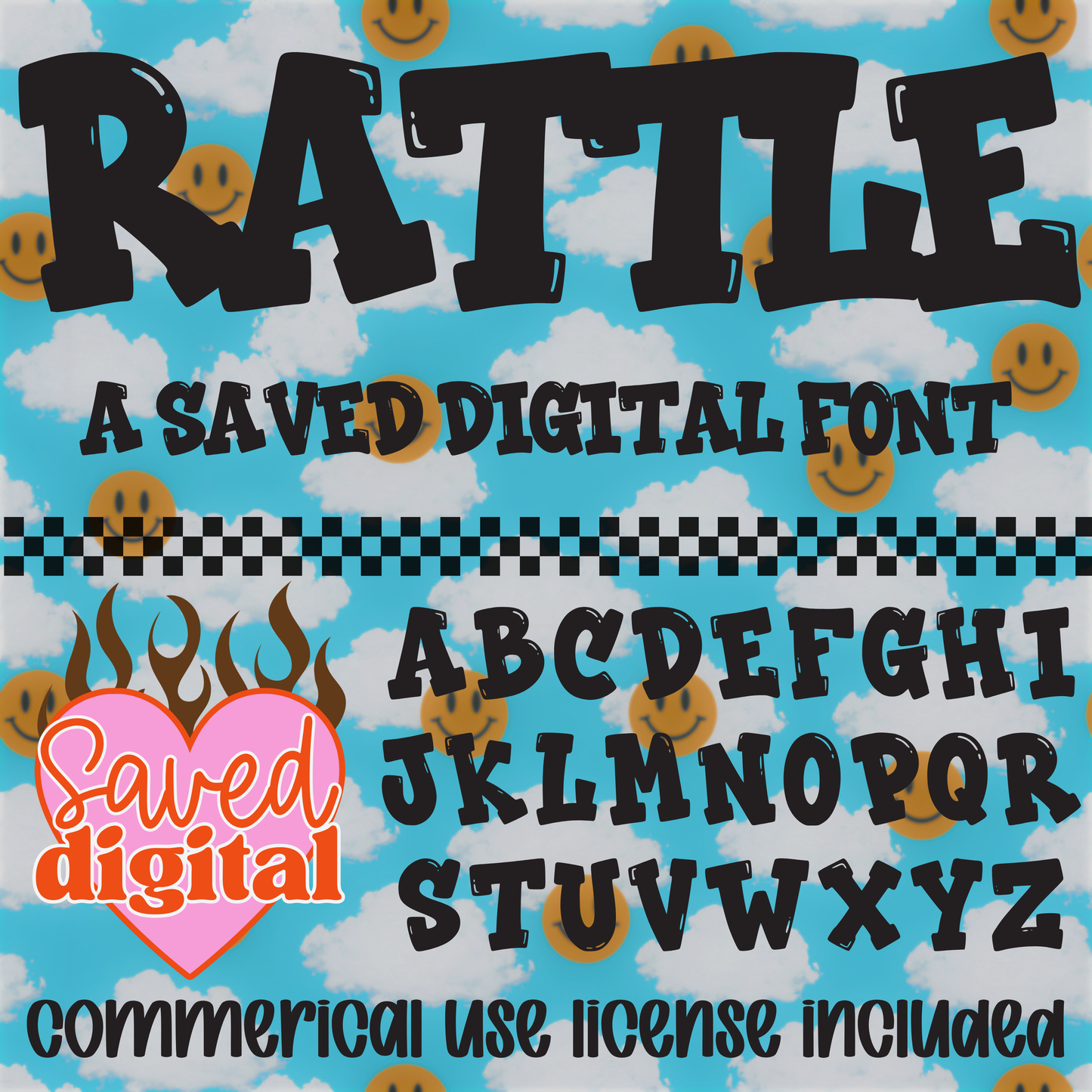 RATTLE FONT [COMMERCIAL LICENSE INCLUDED]