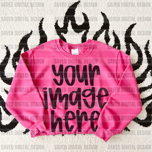 GILDAN HOT PINK LAYERED MOCK