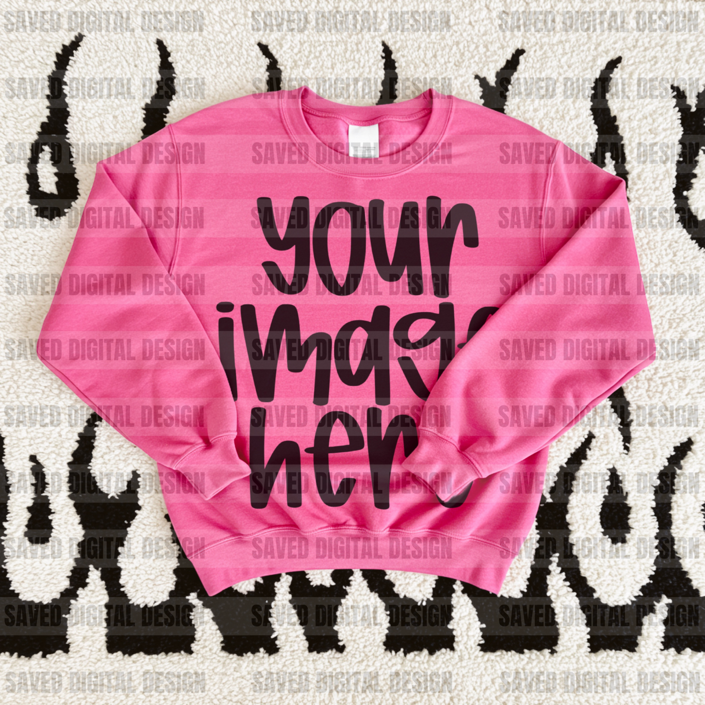 GILDAN HOT PINK LAYERED MOCK