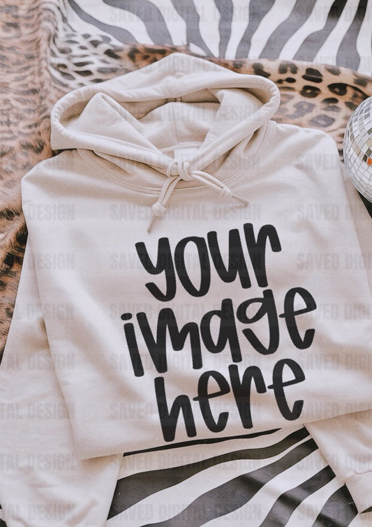 GILDAN WHITE HOODIE MOCK