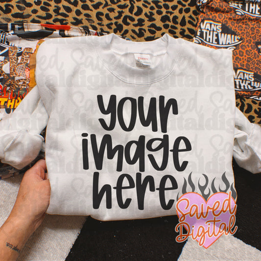 WHITE HANES FOLDED FLAT LAY SWEATSHIRT MOCK VAN TUBE TOP