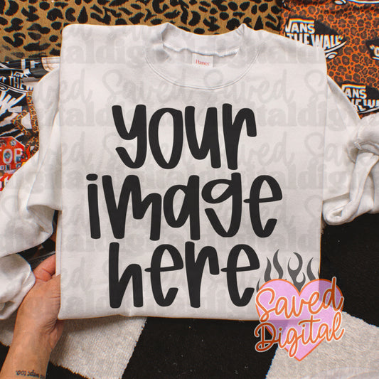 WHITE HANES FOLDED FLAT LAY SWEATSHIRT MOCK VAN TUBE TOP