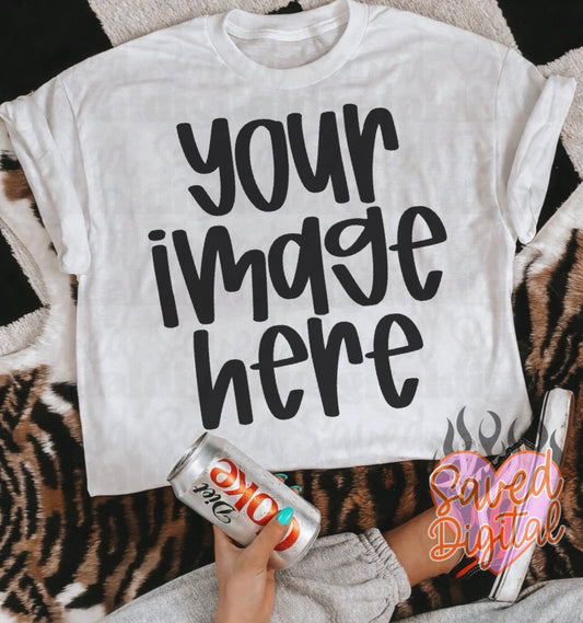 WHITE GILDAN FOLDED FLAT LAY T-SHIRT MOCK DIET COKE FLAME VAN