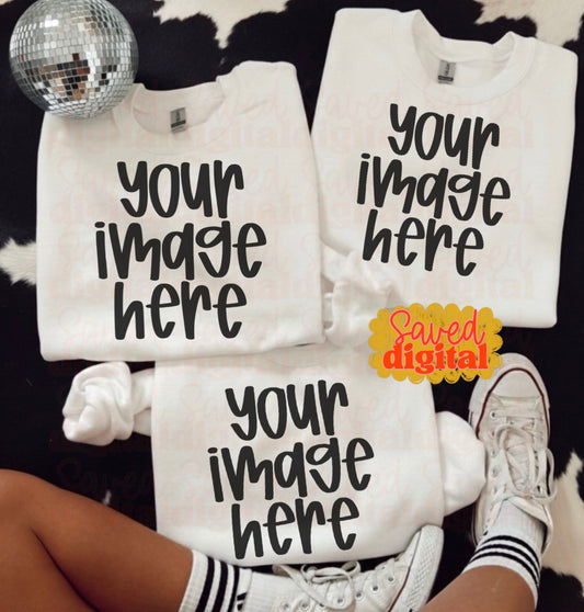 Trio White Crew Mock