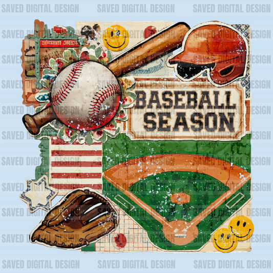 BASEBALL SEASON SCRAPBOOK COLLAGE