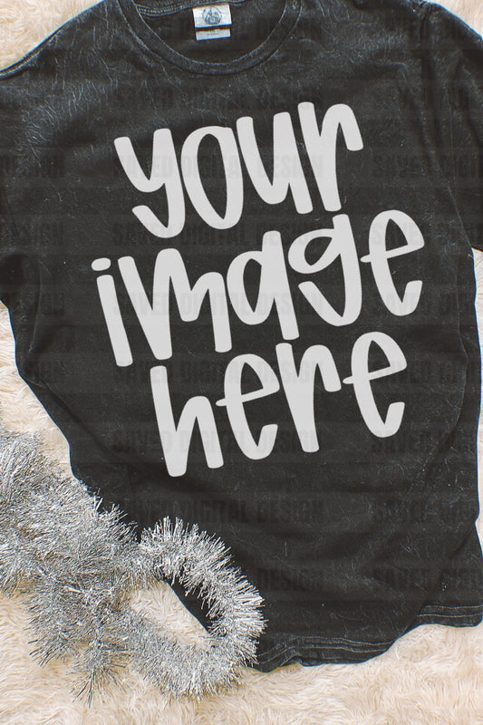 COLORTONE MINERAL BLACK FLAT LAY TEE MOCK