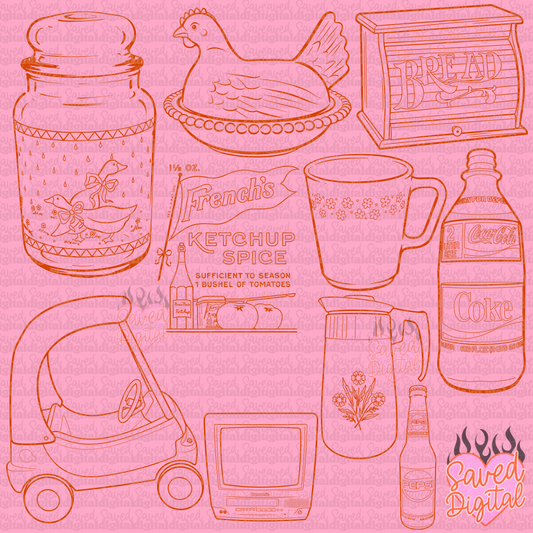 VINTAGE PROCREATE BRUSH SET OF 10 COMMERCIAL USE INCLUDED