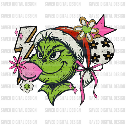 GREEN GUY BUBBLE GUM RETRO COLLAGE