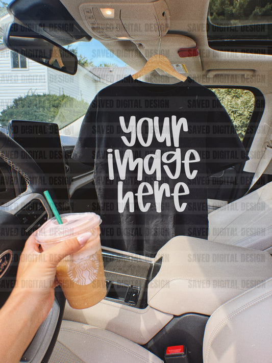 GILDAN BLACK TEE HANGING MOCK