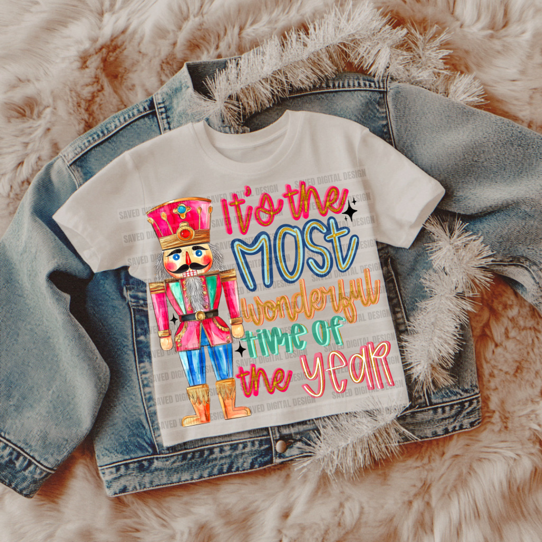 MOST WONDERFUL TIME GLITTER WATERCOLOR COQUETTE