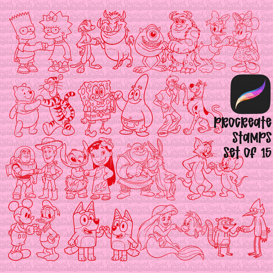 FIST BUMPING DUOS PROCREATE BRUSH SET OF 15 COMMERCIAL USE INCLUDED
