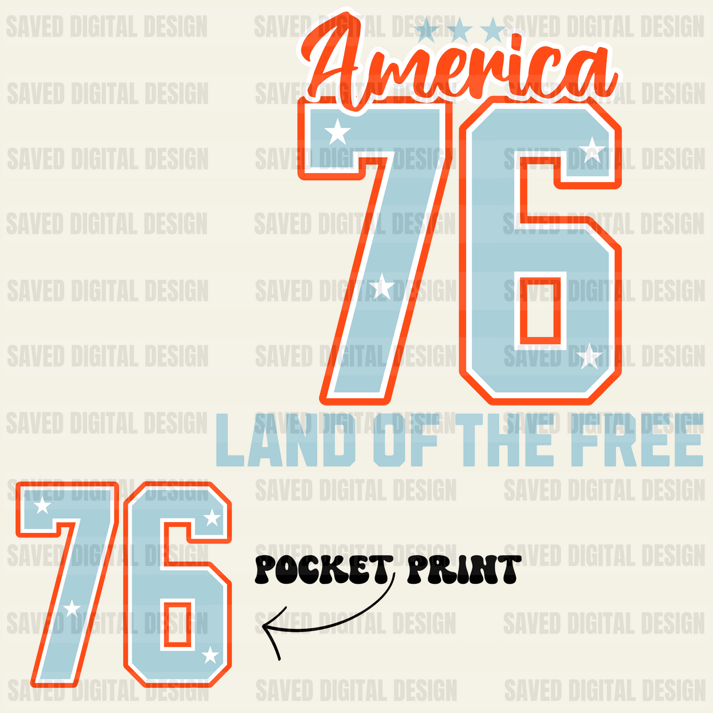 AMERICA LAND OF THE FREE FRONT + BACK INCLUDED