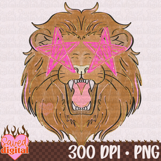 LION PINK STAR EYES