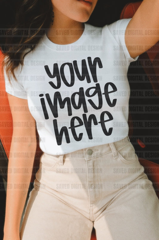 WHITE UNBRANDED BABY TEE MODEL MOCK