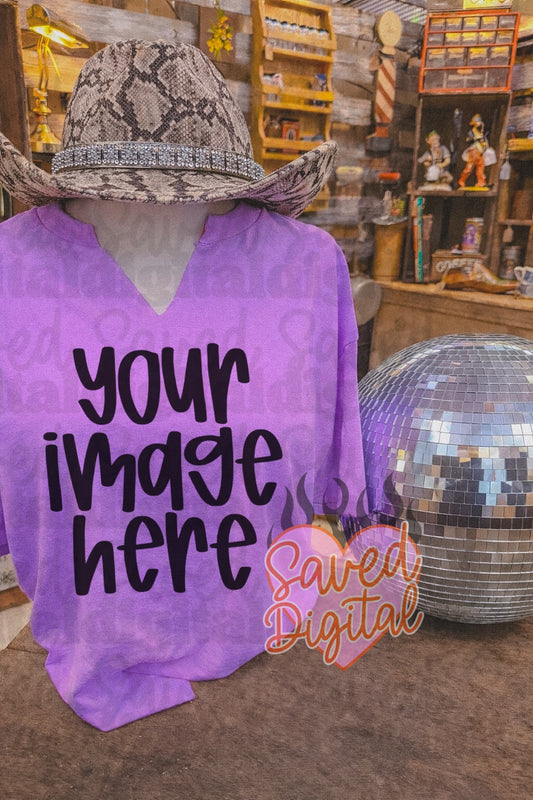 NEON PURPLE TEE STORE MOCK SNAKE PRINT HAT DISCO