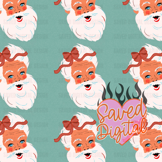 SANTA BOWS SEAMLESS - VINTAGE CHRISTMAS