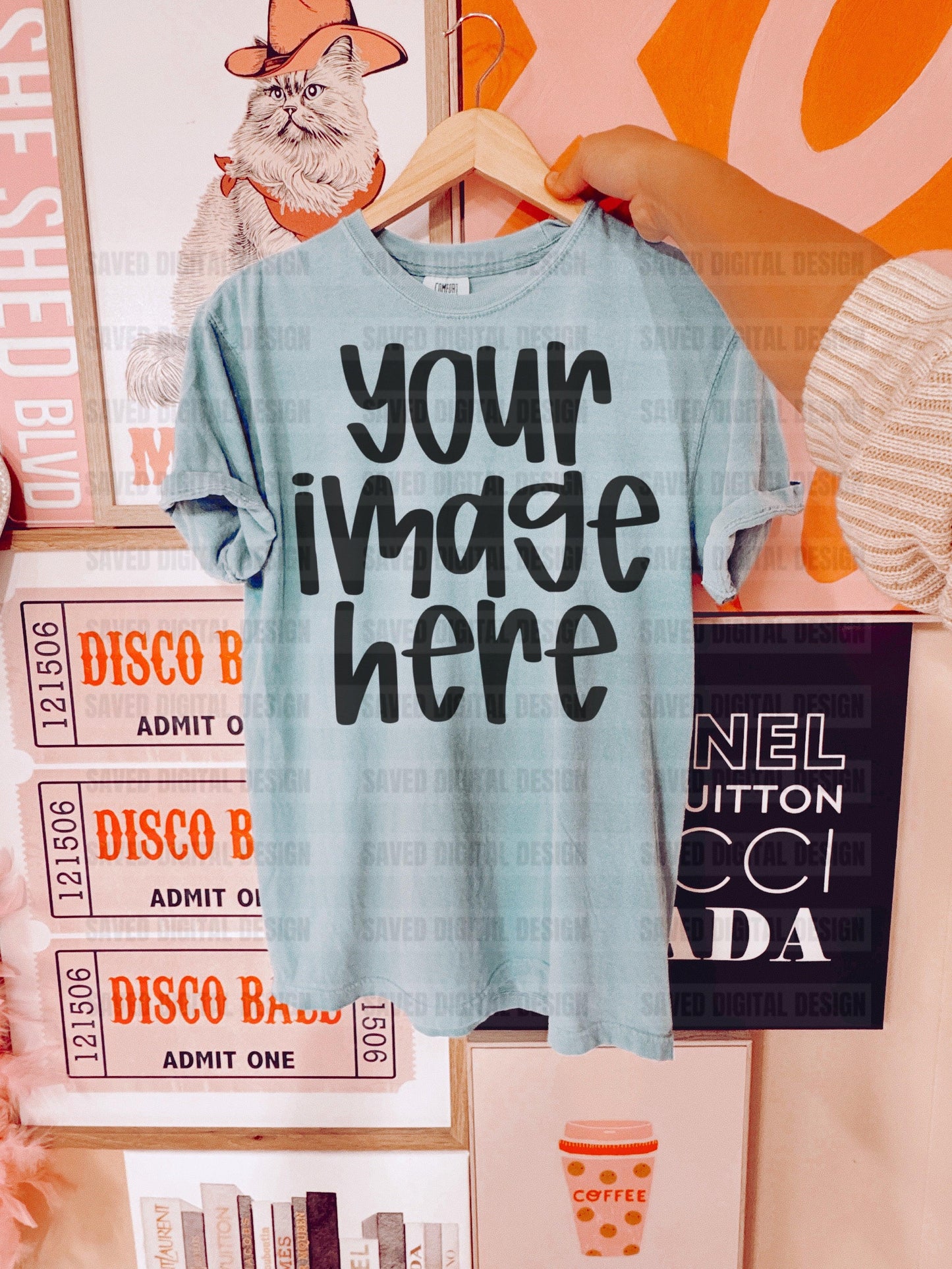 COMFORT COLORS CHAMBRAY TEE MOCK