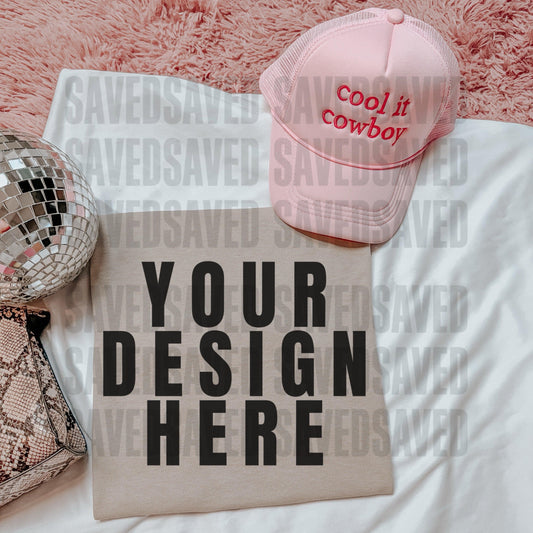 PREPPY PINK SAND TEE MOCK UP