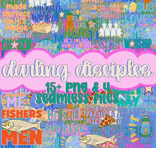 DARLING DISCIPLES SOLO COLLAB: 15+ PNGS + 4 BONUS SEAMLESS FILES