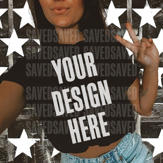 BUSY BACKGROUND MOCK GILDAN BLACK