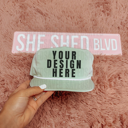 SHE SHED GREEN GRANDPAS TRUCKER CAP MOCK