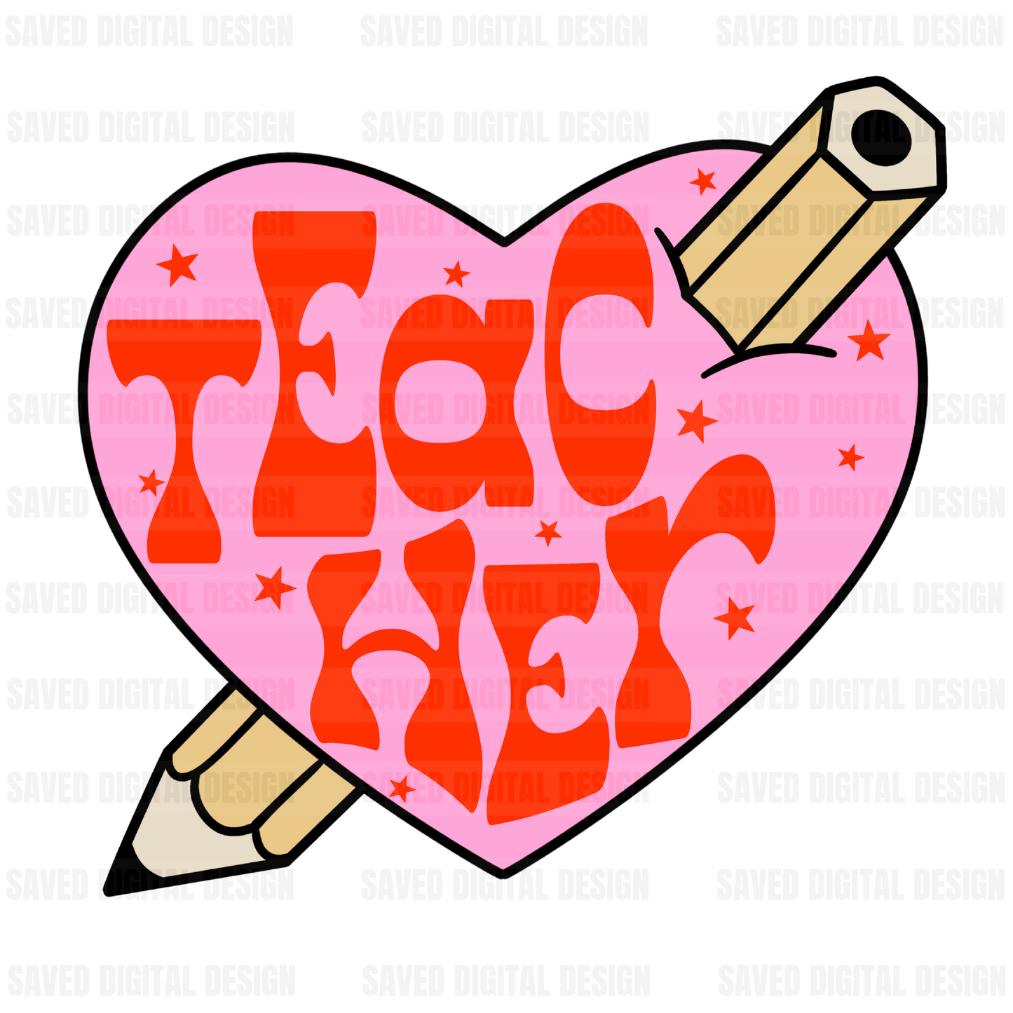 TEACHER HEART PENCIL