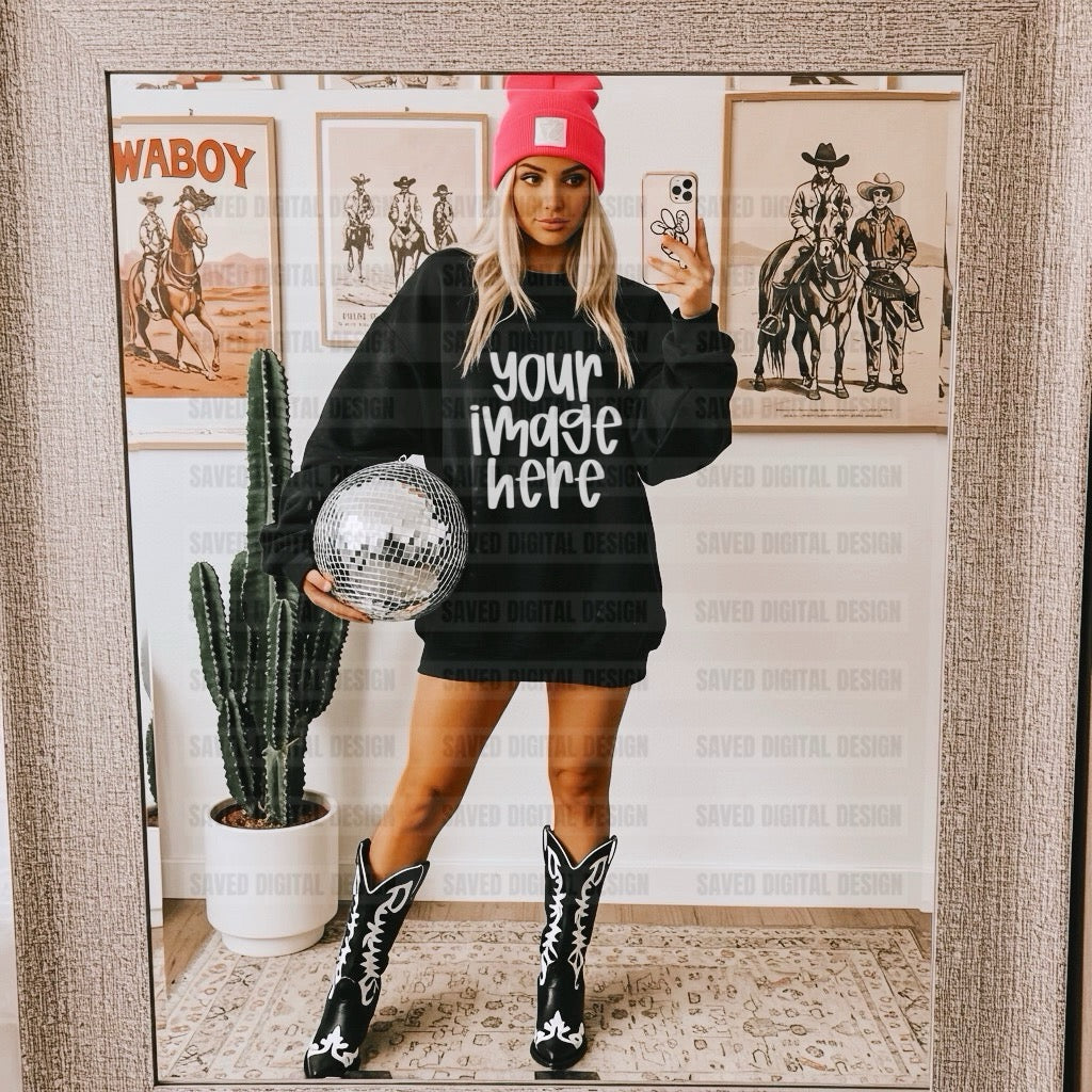 GILDAN BLACK SWEATSHIRT MOCK