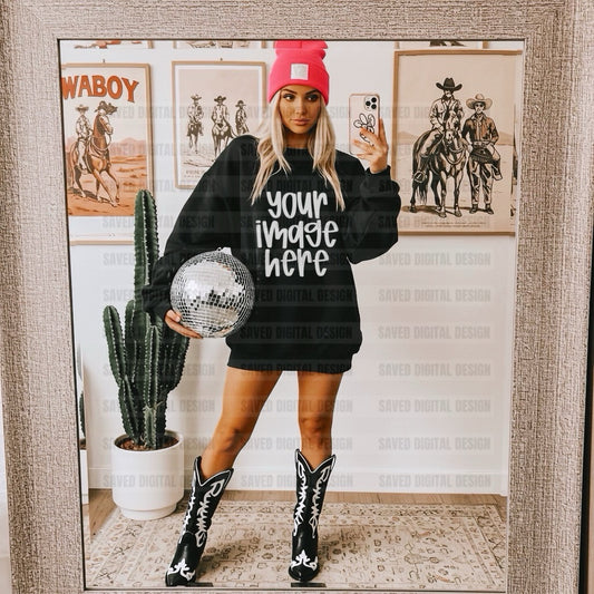 GILDAN BLACK SWEATSHIRT MOCK