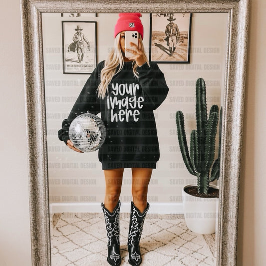 GILDAN BLACK SWEATSHIRT MOCK