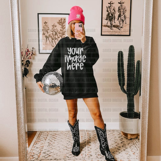 GILDAN BLACK SWEATSHIRT MOCK