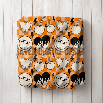CHECKERED FLAMIN HEART CHERRIES SEAMLESS