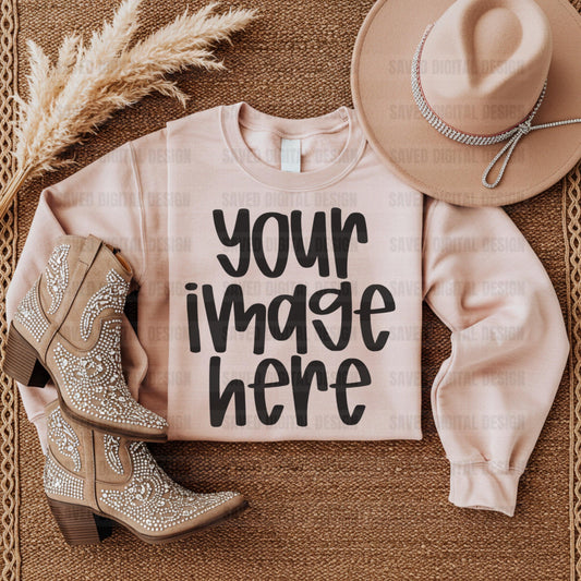 GILDAN LIGHT PINK SWEATSHIRT MOCK
