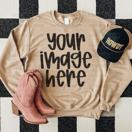 GILDAN SAND SWEATSHIRT MOCK