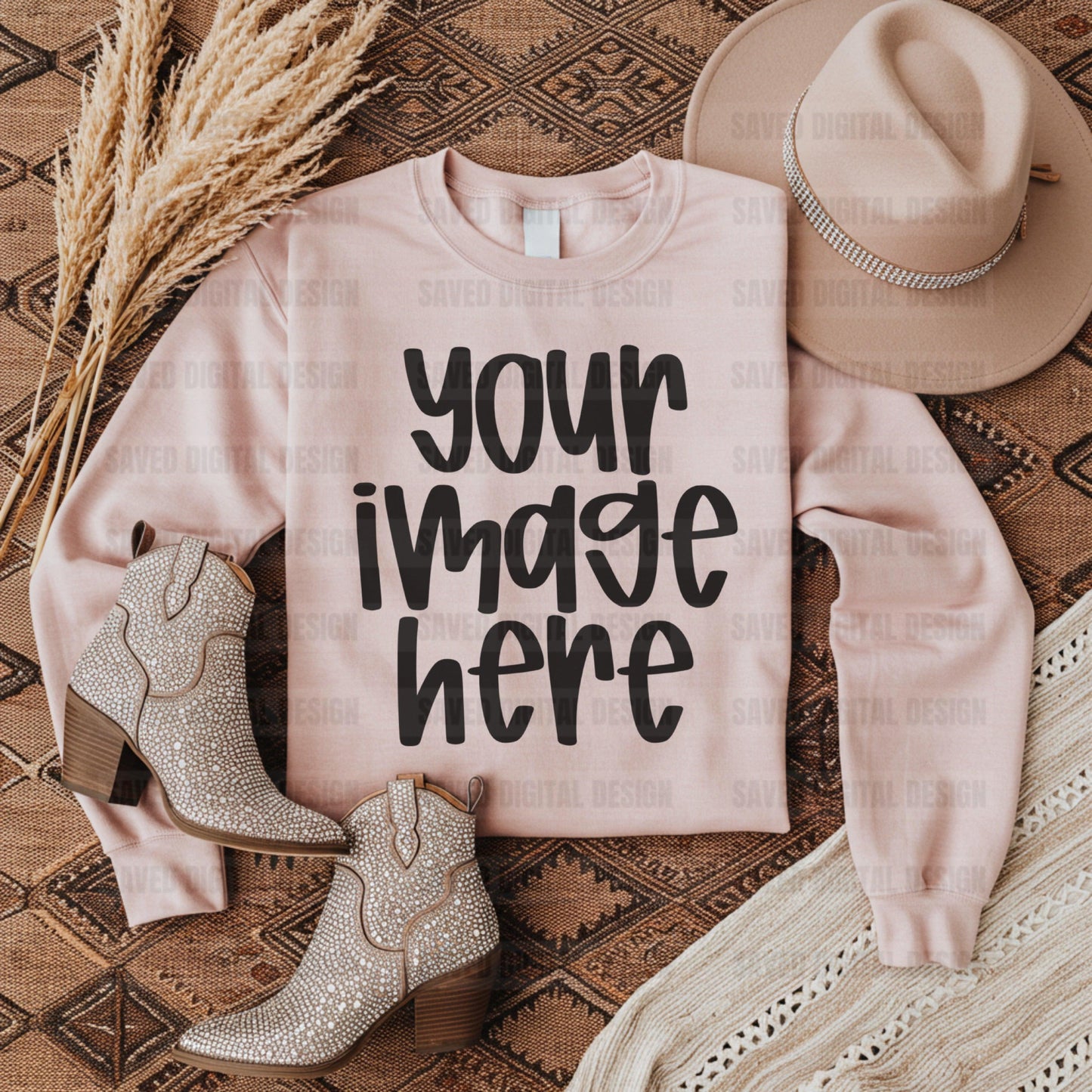 GILDAN LIGHT PINK SWEATSHIRT MOCK