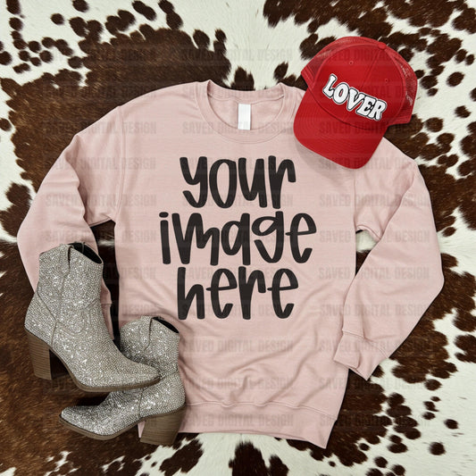 GILDAN LIGHT PINK SWEATSHIRT MOCK