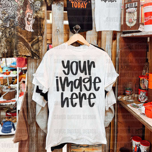 WHITE GILDAN TEE HANGING MOCK VINTAGE STORE