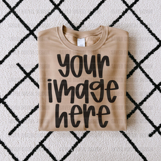 GILDAN SAND SWEATSHIRT MOCK