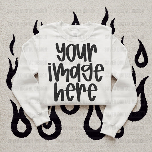 GILDAN WHITE SWEATSHIRT MOCK