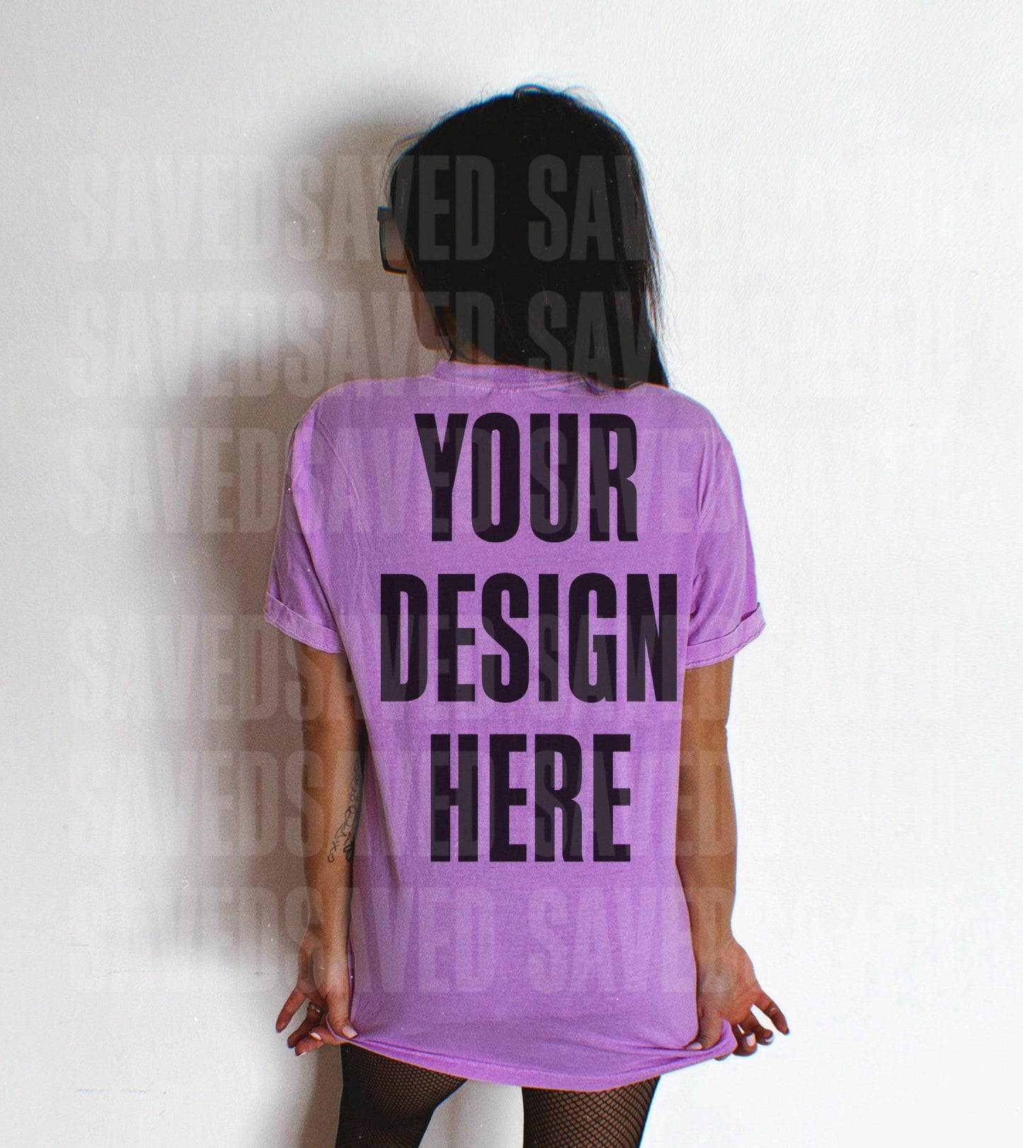 EDGY BABE MOCK - COMFORT COLOR NEON PURPLE FRONT+ BACK