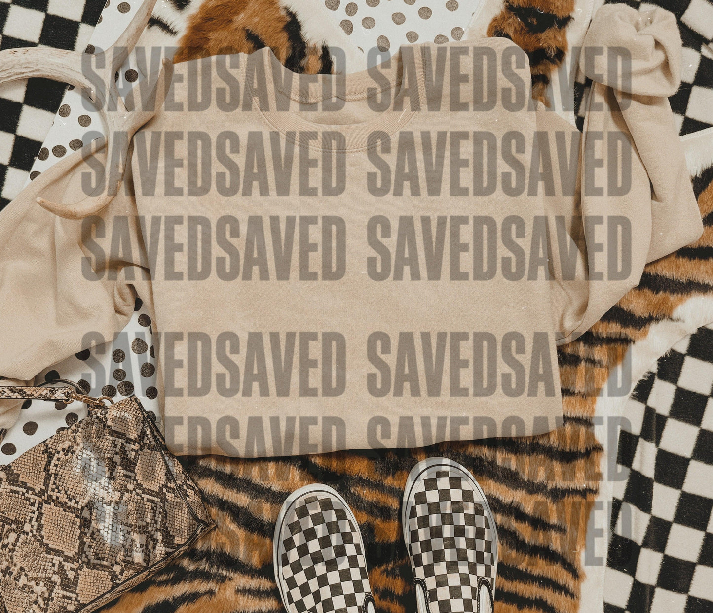 SAND CREWNECK SWEATSHIRT MOCK UP