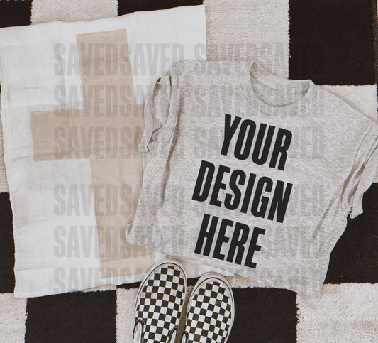 CROSS MOCK ASH T-SHIRT