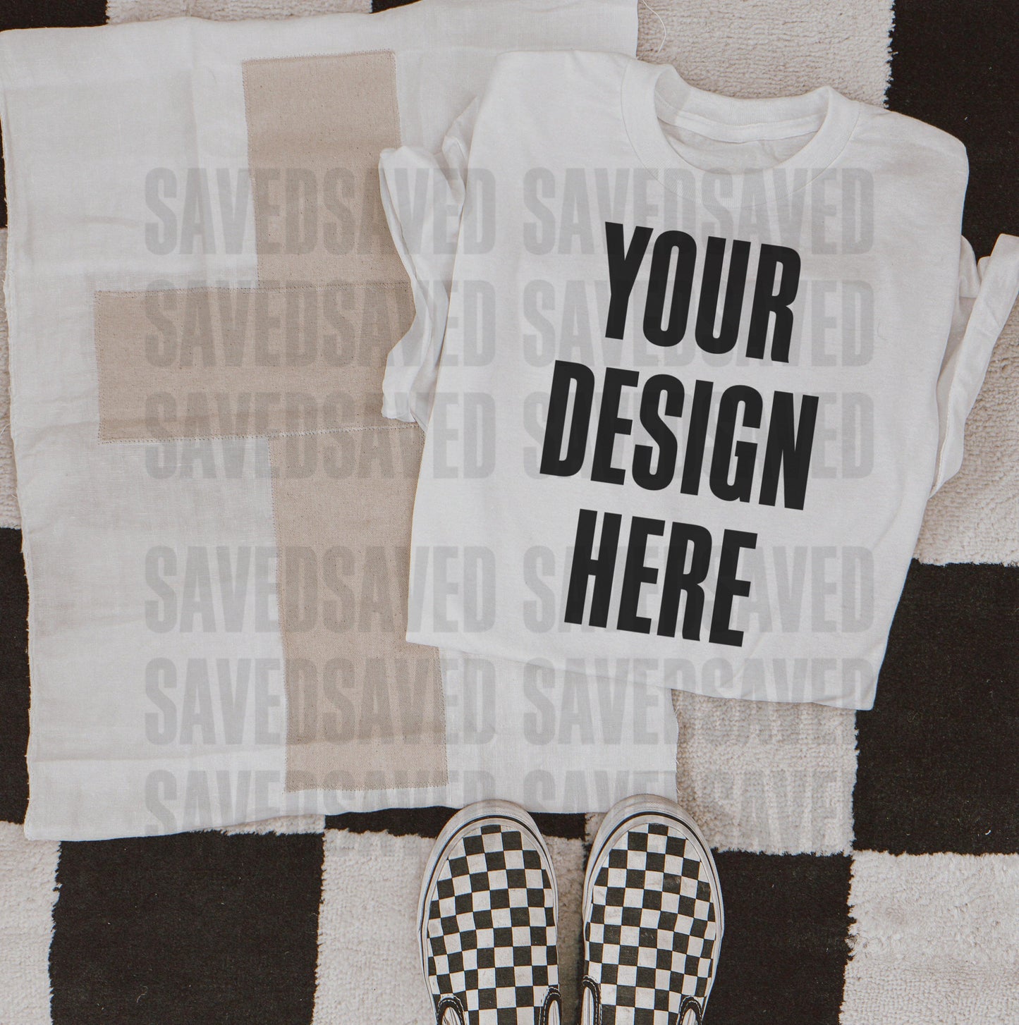CROSS MOCK WHITE T-SHIRT