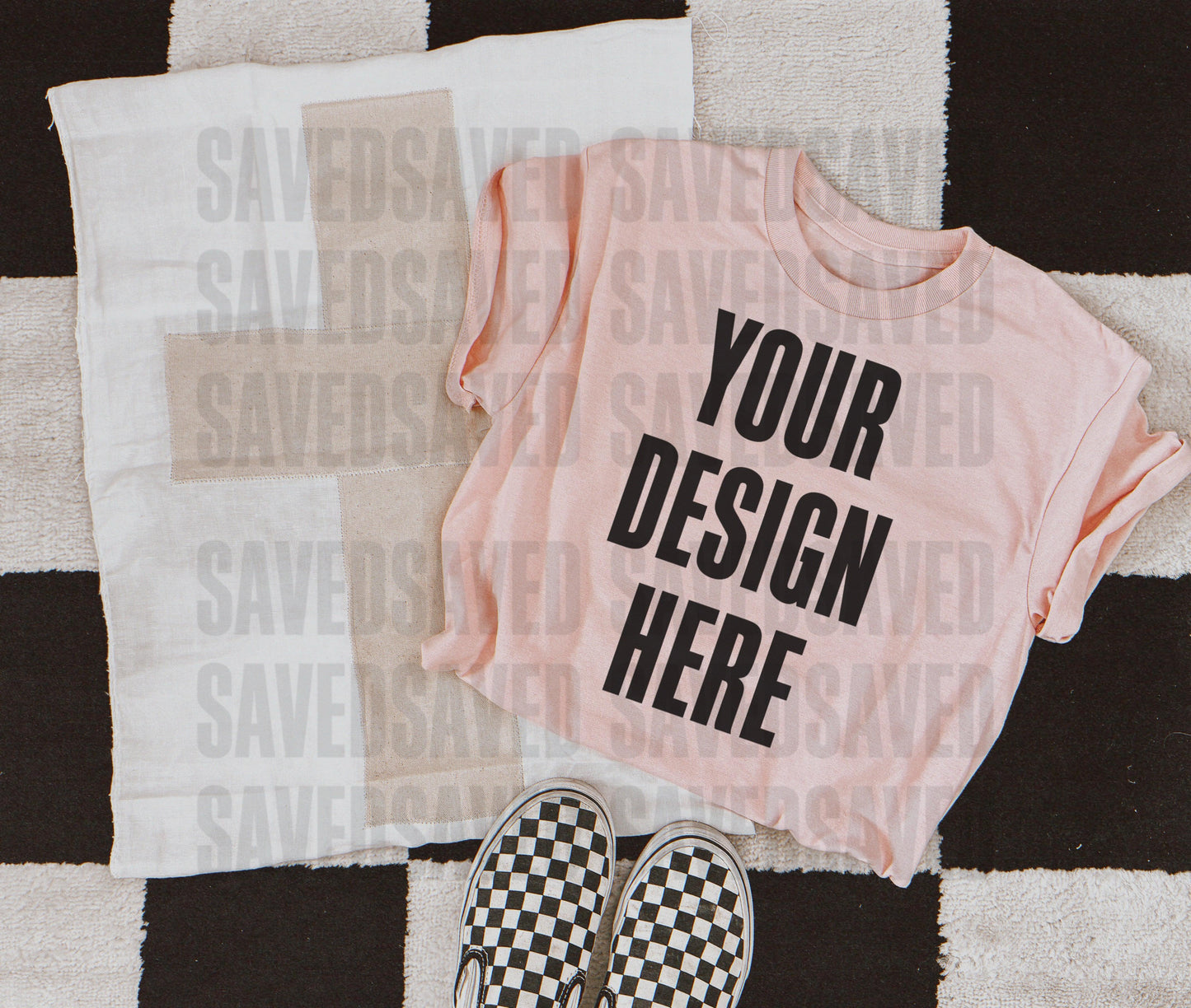 CROSS MOCK LIGHT PINK T-SHIRT